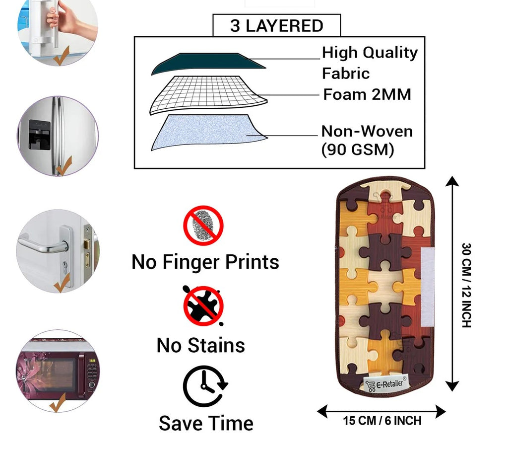 COMBO SET OFFER 114 (  FRIDGE TOP COVER 1 Piece + 6 PCS MUTIPURPOSE MAT +2PCS FRIDGE HANDLE COVER)