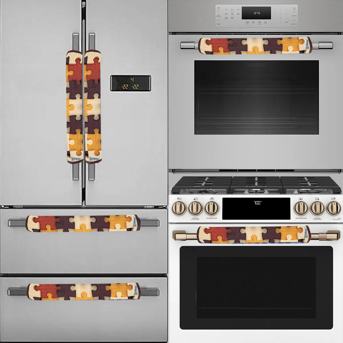 COMBO SET OFFER 114 (  FRIDGE TOP COVER 1 Piece + 6 PCS MUTIPURPOSE MAT +2PCS FRIDGE HANDLE COVER)