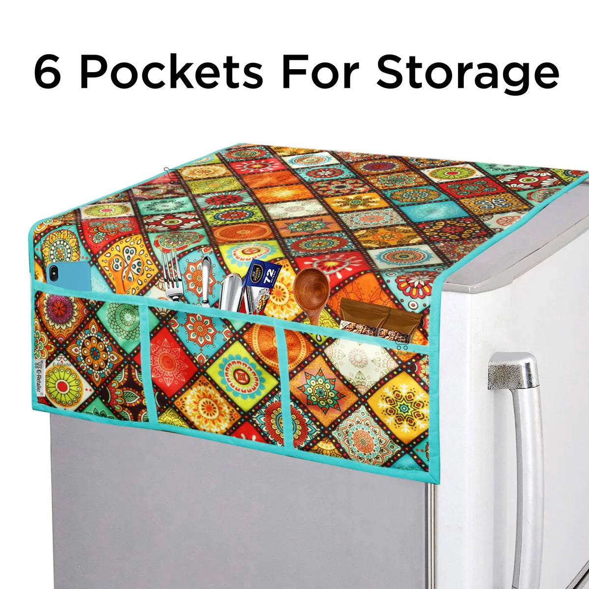 COMBO SET OFFER 115 (  FRIDGE TOP COVER 1 Piece + 6 PCS MUTIPURPOSE MAT +2PCS FRIDGE HANDLE COVER)