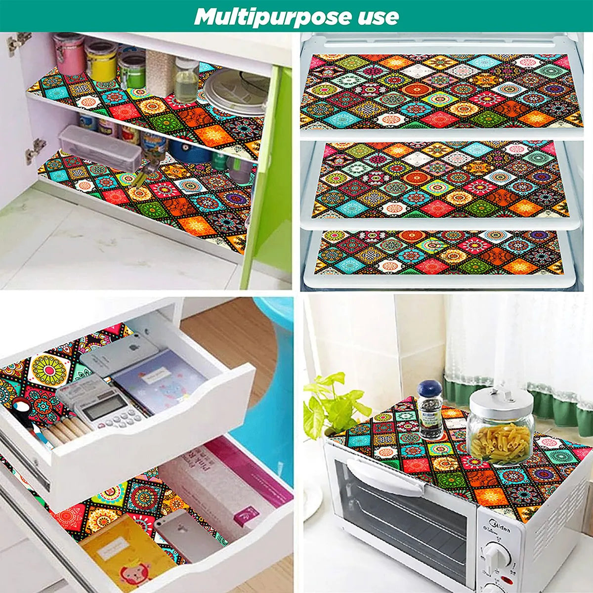 COMBO SET OFFER 115 (  FRIDGE TOP COVER 1 Piece + 6 PCS MUTIPURPOSE MAT +2PCS FRIDGE HANDLE COVER)