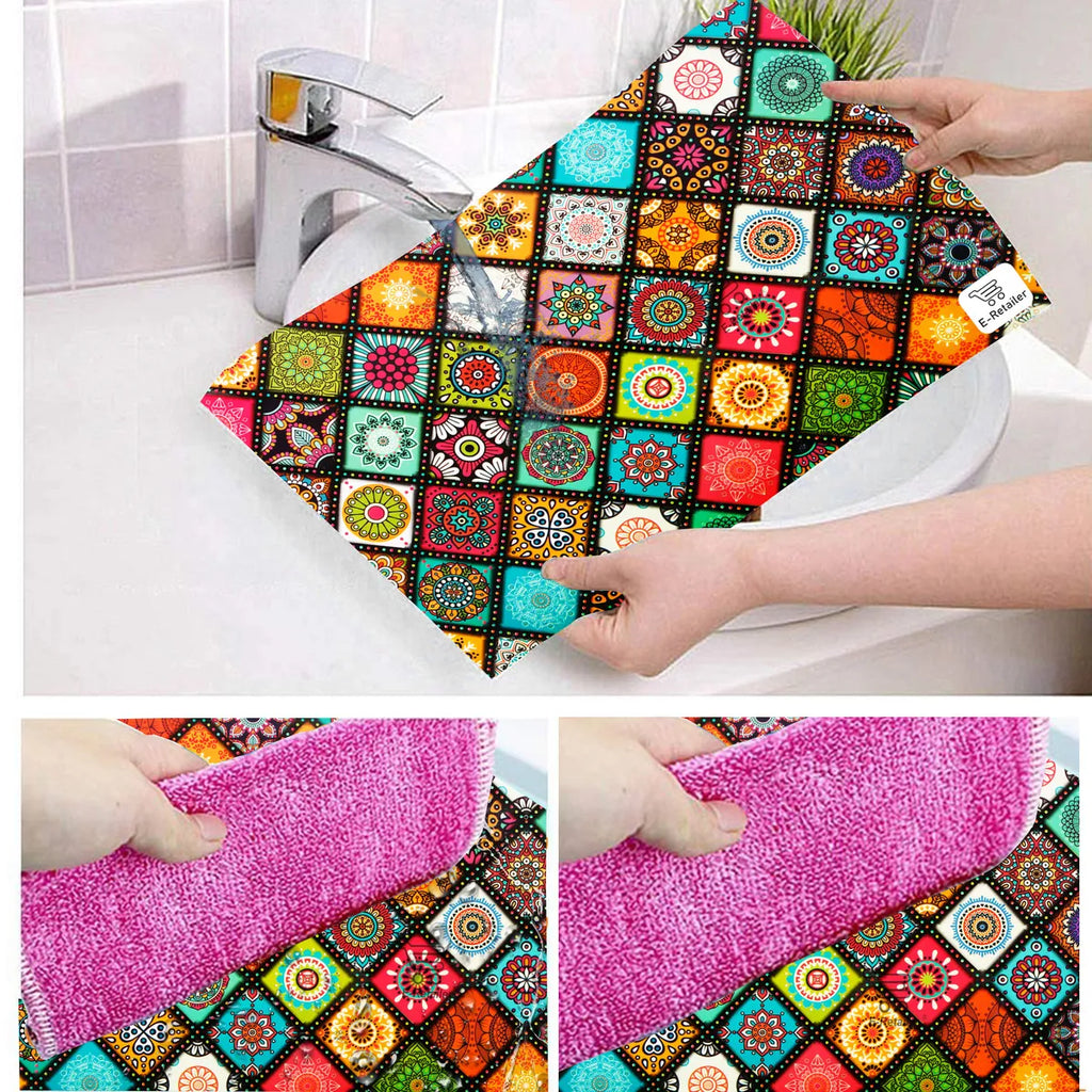COMBO SET OFFER 115 (  FRIDGE TOP COVER 1 Piece + 6 PCS MUTIPURPOSE MAT +2PCS FRIDGE HANDLE COVER)