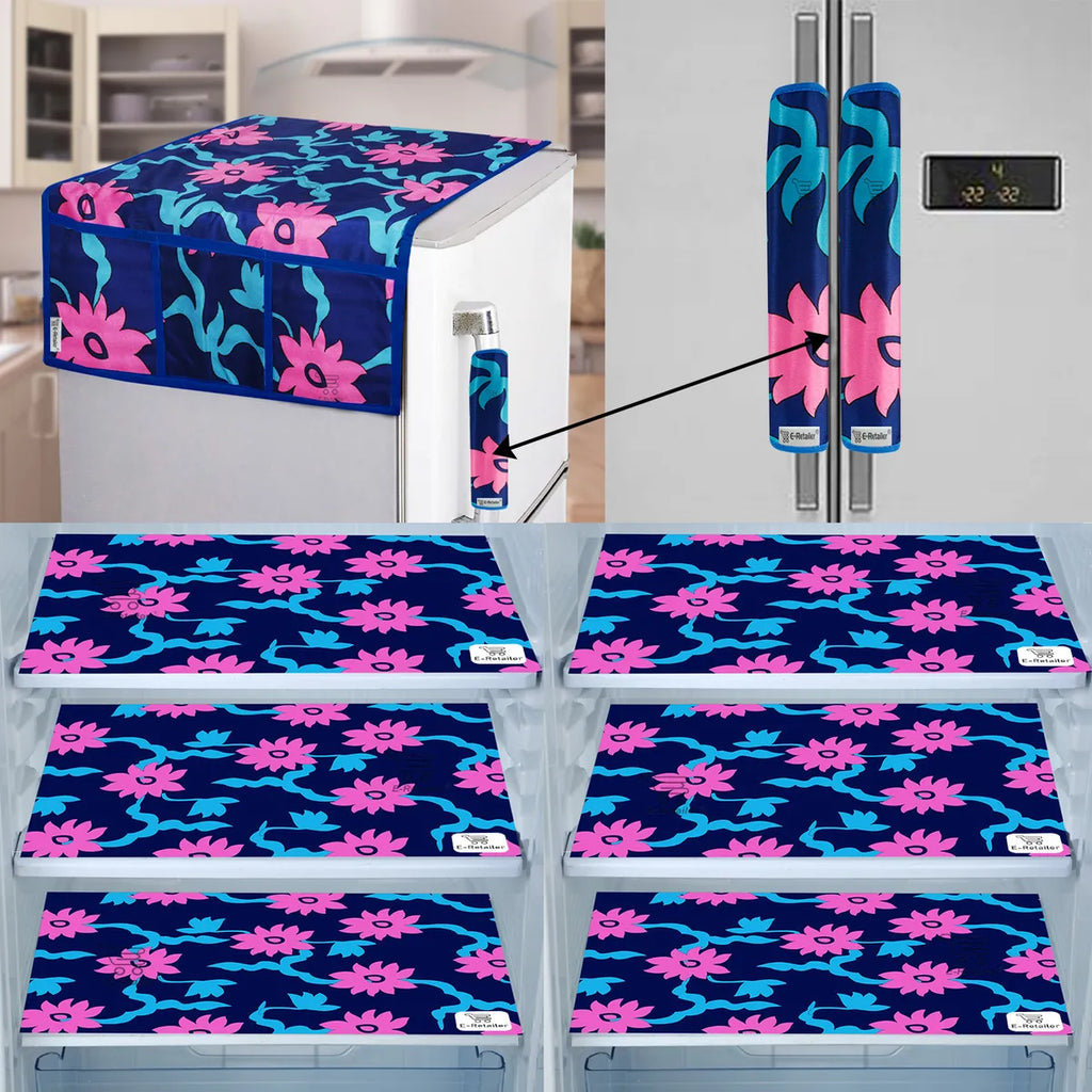 COMBO SET OFFER 116(FRIDGE TOP COVER 1 Piece + 6 PCS MUTIPURPOSE MAT +2PCS FRIDGE HANDLE COVER)