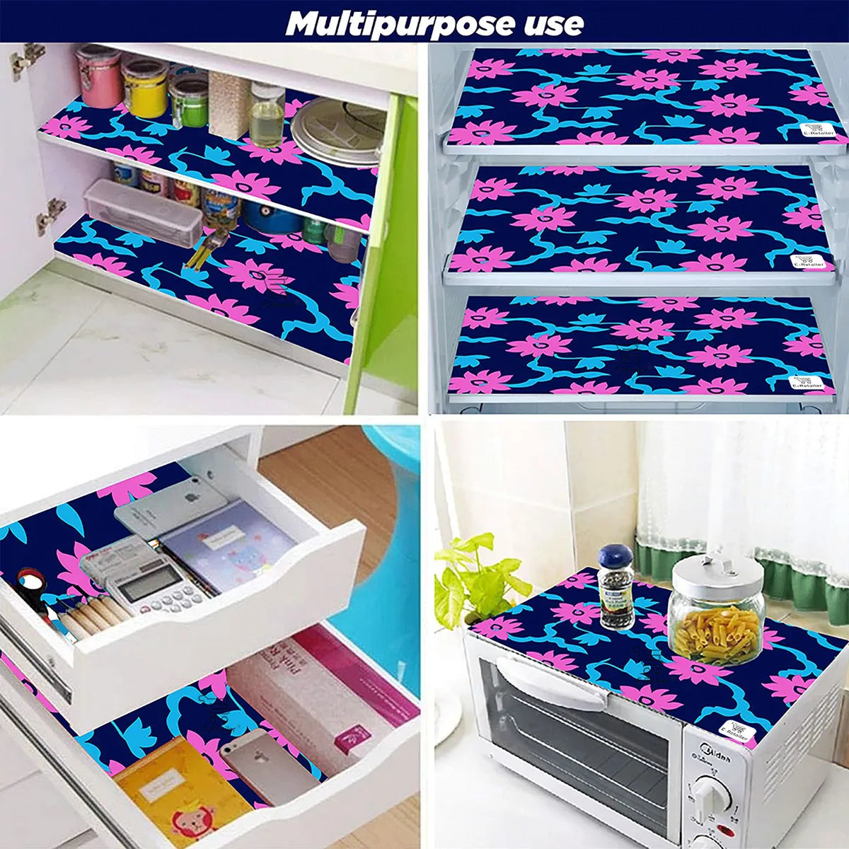 COMBO SET OFFER 116(FRIDGE TOP COVER 1 Piece + 6 PCS MUTIPURPOSE MAT +2PCS FRIDGE HANDLE COVER)