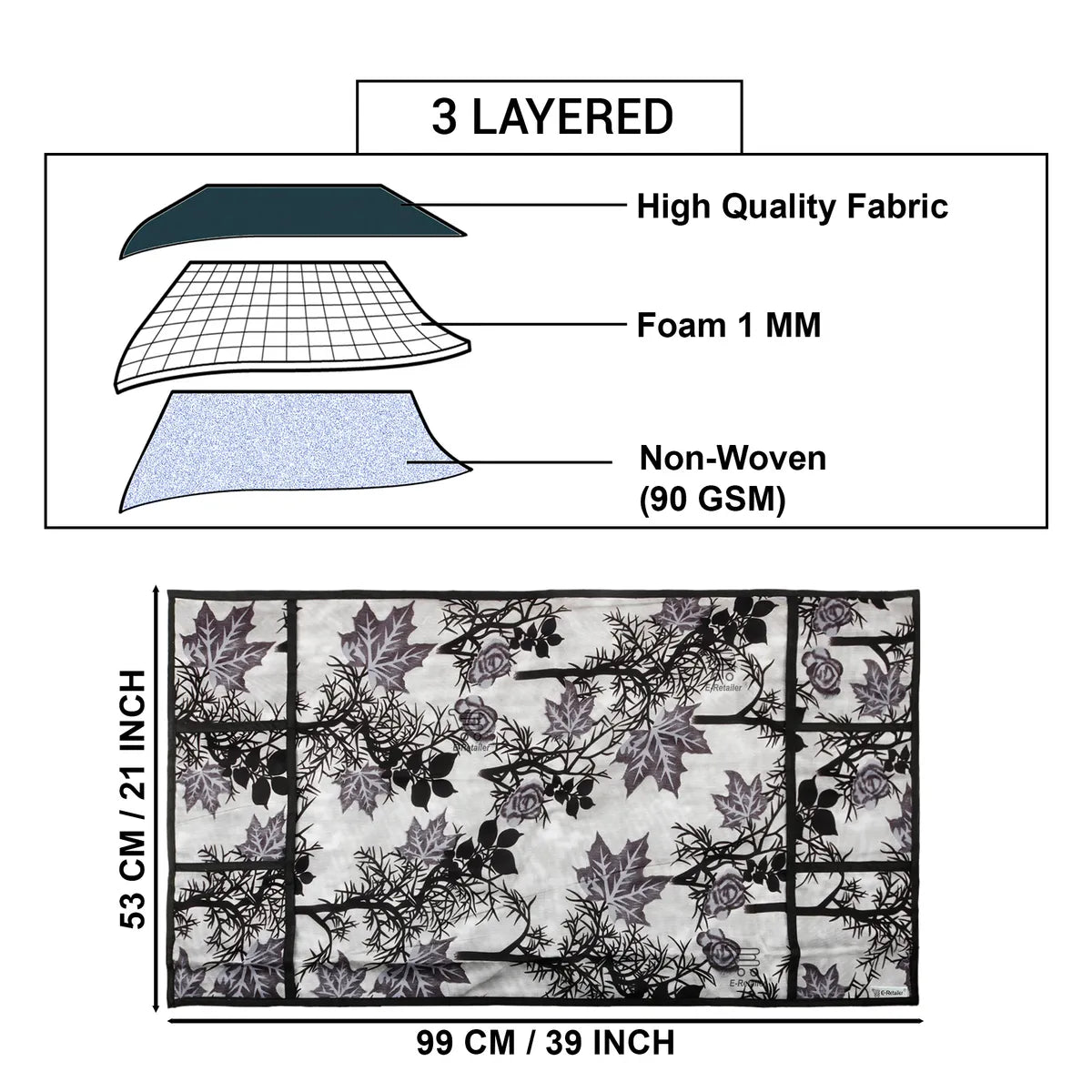 COMBO SET OFFER 117(FRIDGE TOP COVER 1 Piece + 6 PCS MUTIPURPOSE MAT +2PCS FRIDGE HANDLE COVER)