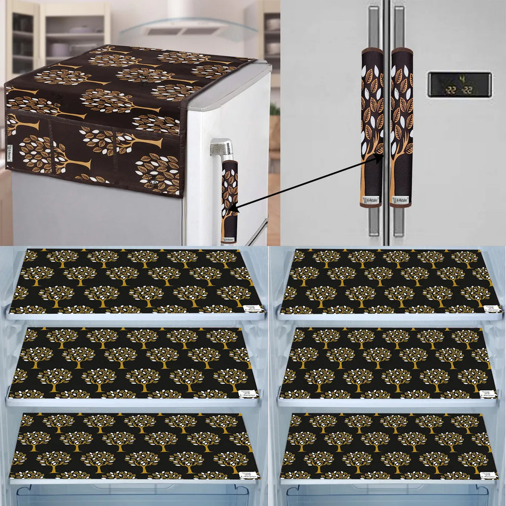 COMBO SET OFFER 118 (FRIDGE TOP COVER 1 Piece + 6 PCS MUTIPURPOSE MAT +2PCS FRIDGE HANDLE COVER)