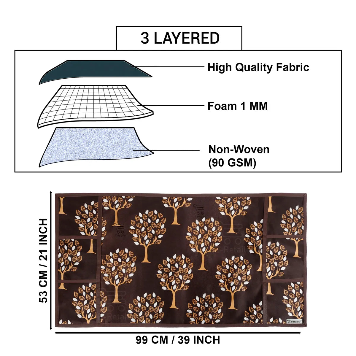 COMBO SET OFFER 118 (FRIDGE TOP COVER 1 Piece + 6 PCS MUTIPURPOSE MAT +2PCS FRIDGE HANDLE COVER)