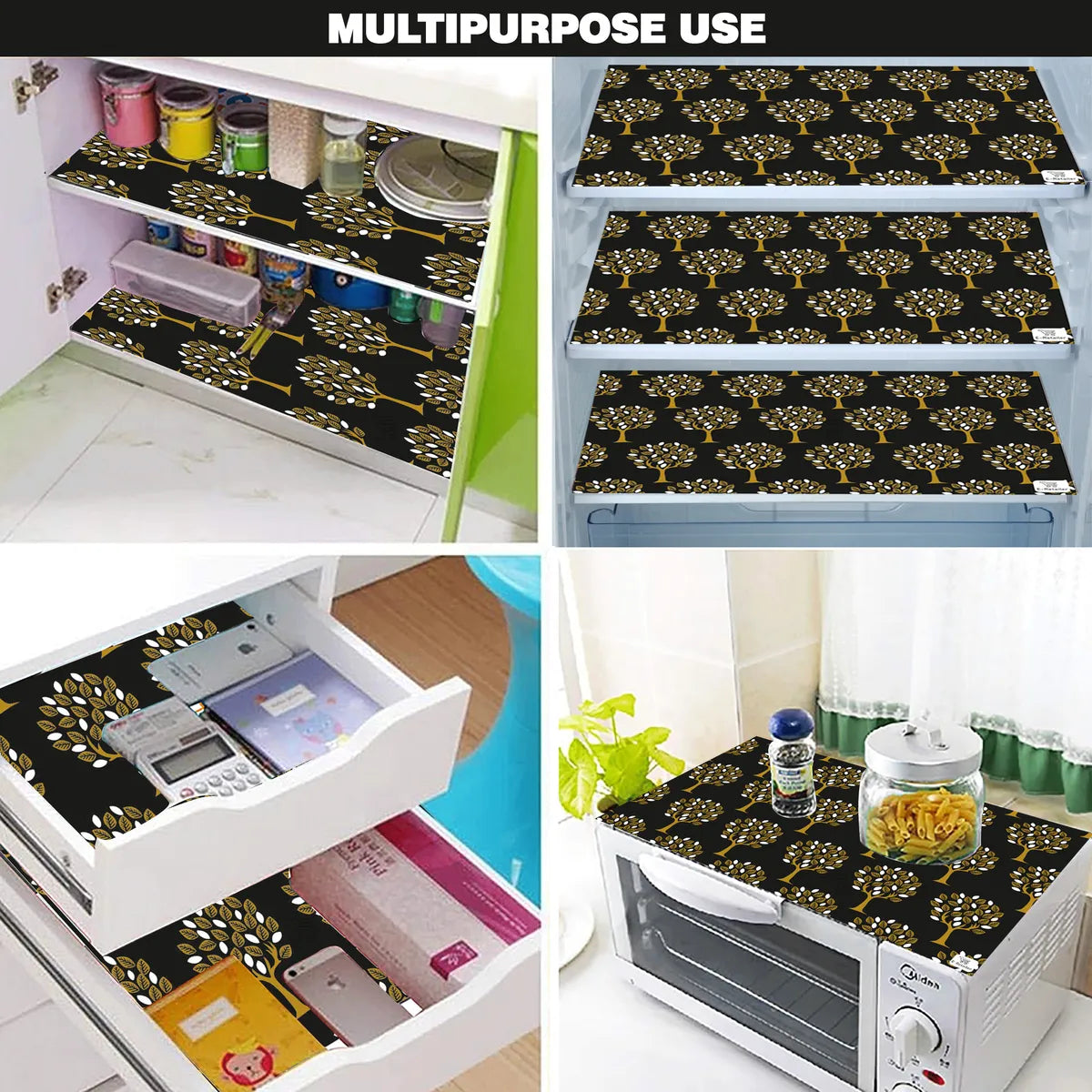 COMBO SET OFFER 118 (FRIDGE TOP COVER 1 Piece + 6 PCS MUTIPURPOSE MAT +2PCS FRIDGE HANDLE COVER)
