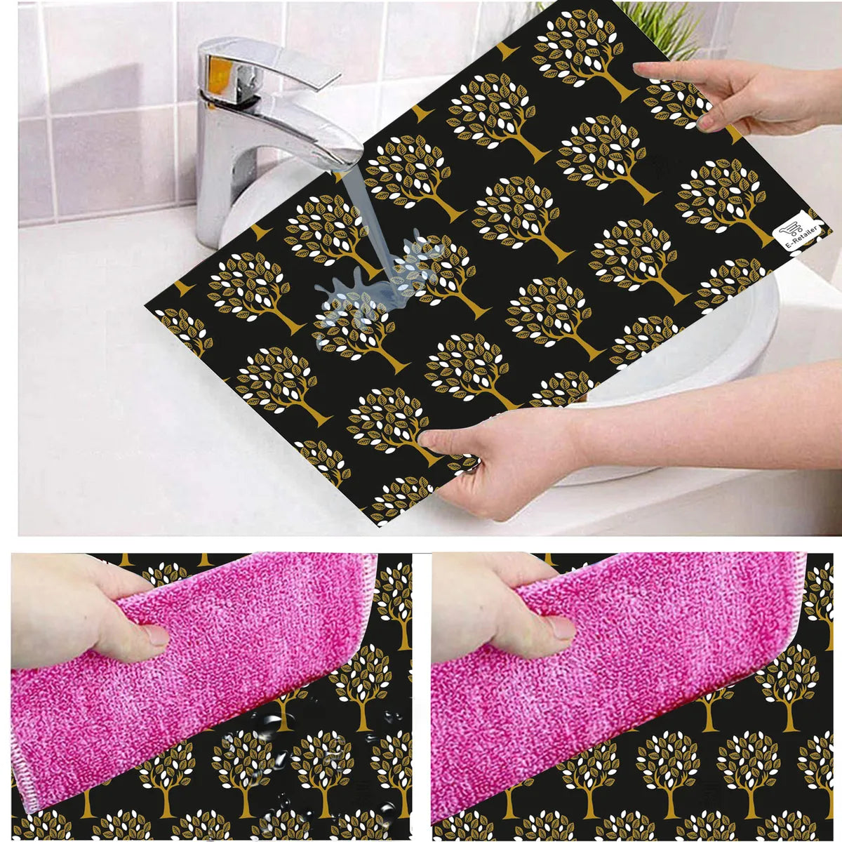 COMBO SET OFFER 118 (FRIDGE TOP COVER 1 Piece + 6 PCS MUTIPURPOSE MAT +2PCS FRIDGE HANDLE COVER)