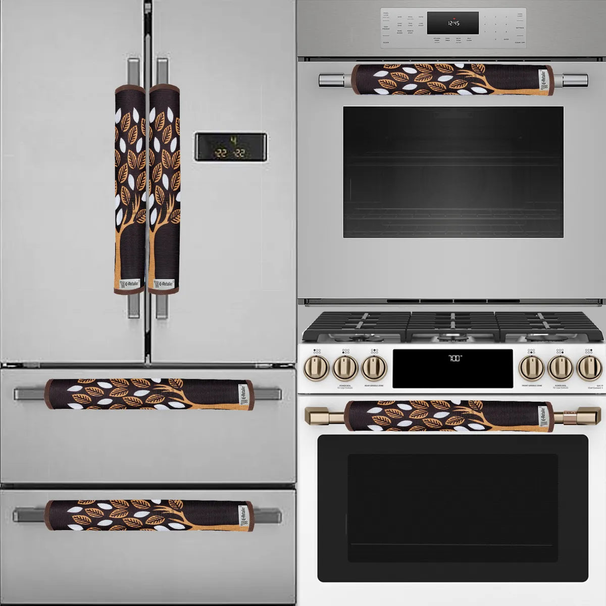 COMBO SET OFFER 118 (FRIDGE TOP COVER 1 Piece + 6 PCS MUTIPURPOSE MAT +2PCS FRIDGE HANDLE COVER)